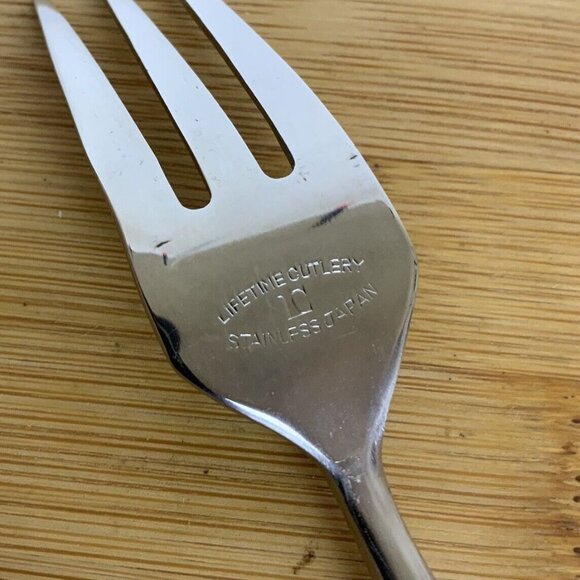 Lifetime Cutlery IC Bamboo Set of 4 Salad Forks Stainless Steel Flatware Japan - Picture 5 of 5